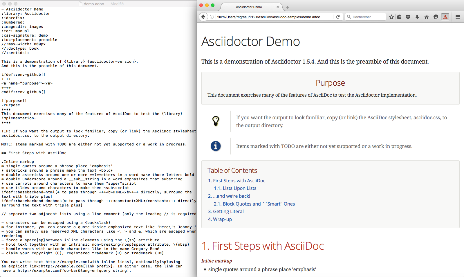Firefox Asciidoctor.js Live Preview